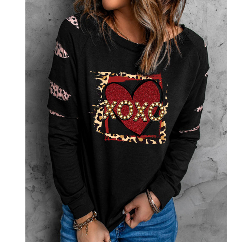 Festive Leopard Print Christmas Sweatshirt for Women