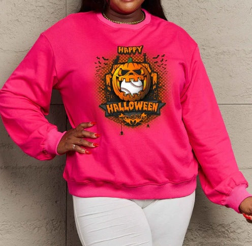Women's Printed Long Sleeve Loose Sweatshirt