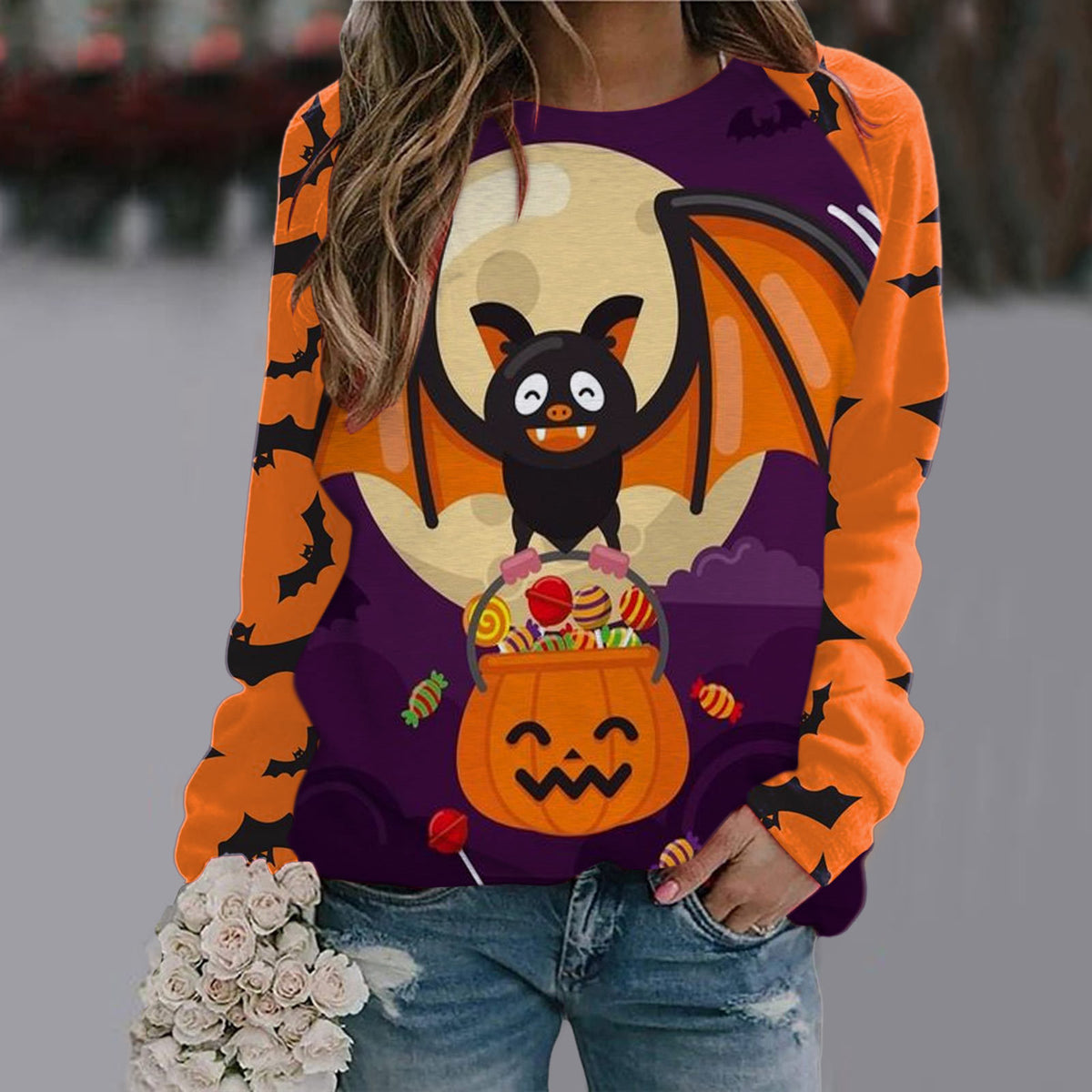 Women's Printed Long Sleeve Streetwear T-Shirt