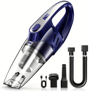 6000PA Handheld Car Vacuum Cleaner, 2000mAh Battery, Low Noise, Large Capacity, 5 Attachments – Pink