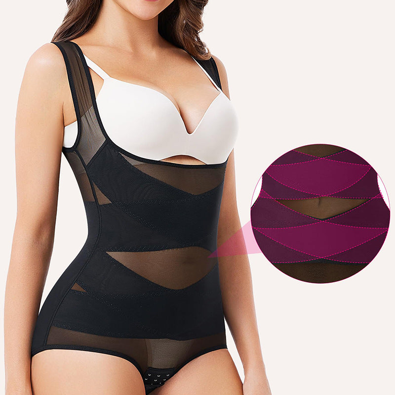 Postpartum Mesh Corset Body Shaper & Tummy Control Jumpsuit