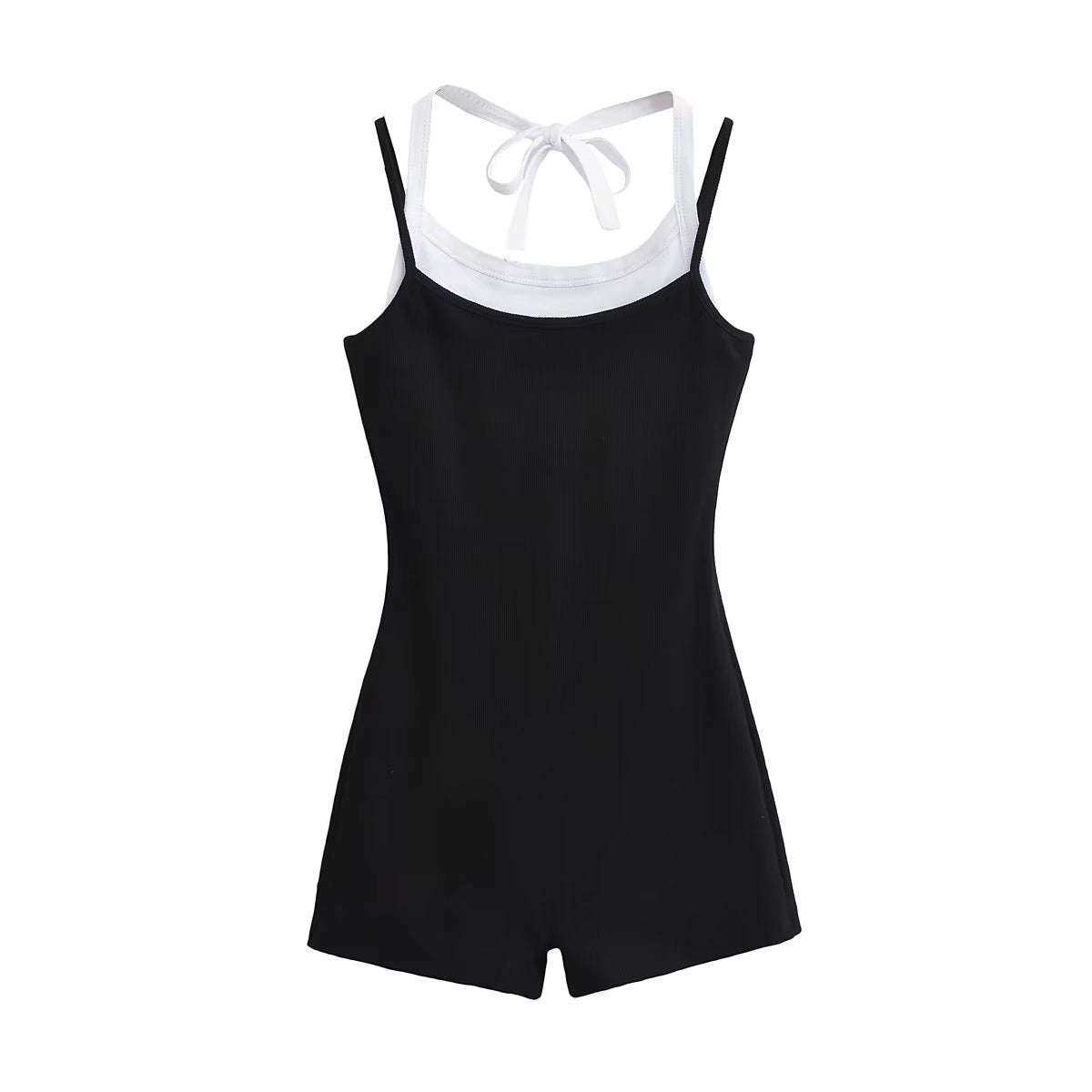 Slimming Faux Two-Piece Cami Bodysuit Romper