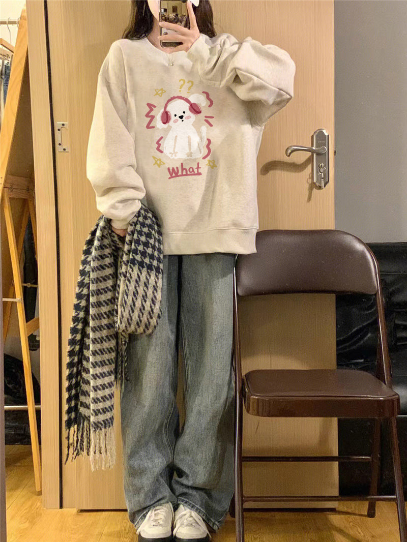 Cute Anime Pullover Hoodie Casual Japanese Cotton Sweater