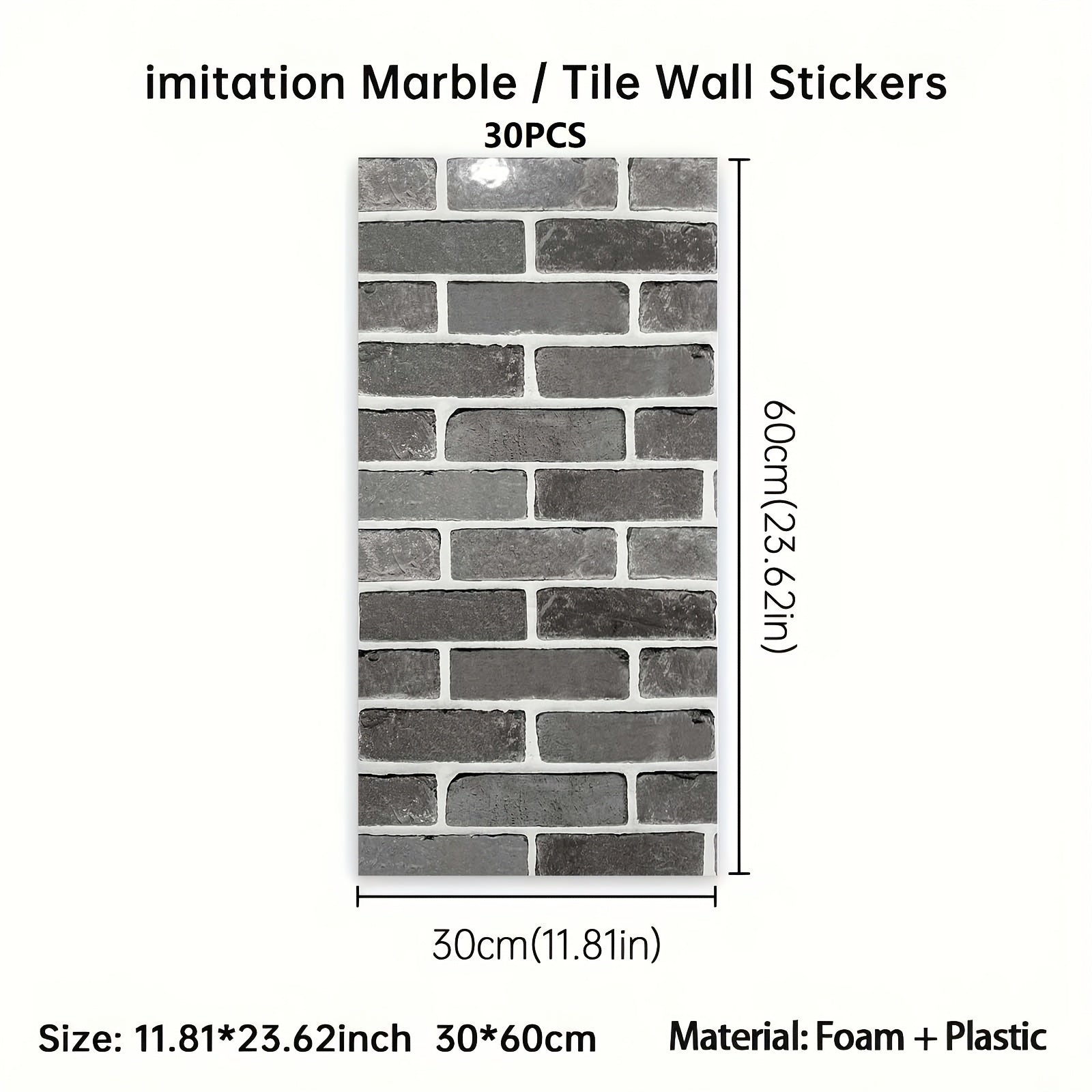 Antique Brick Foam Wall Tiles – Self-Adhesive PVC Decor for Living Rooms