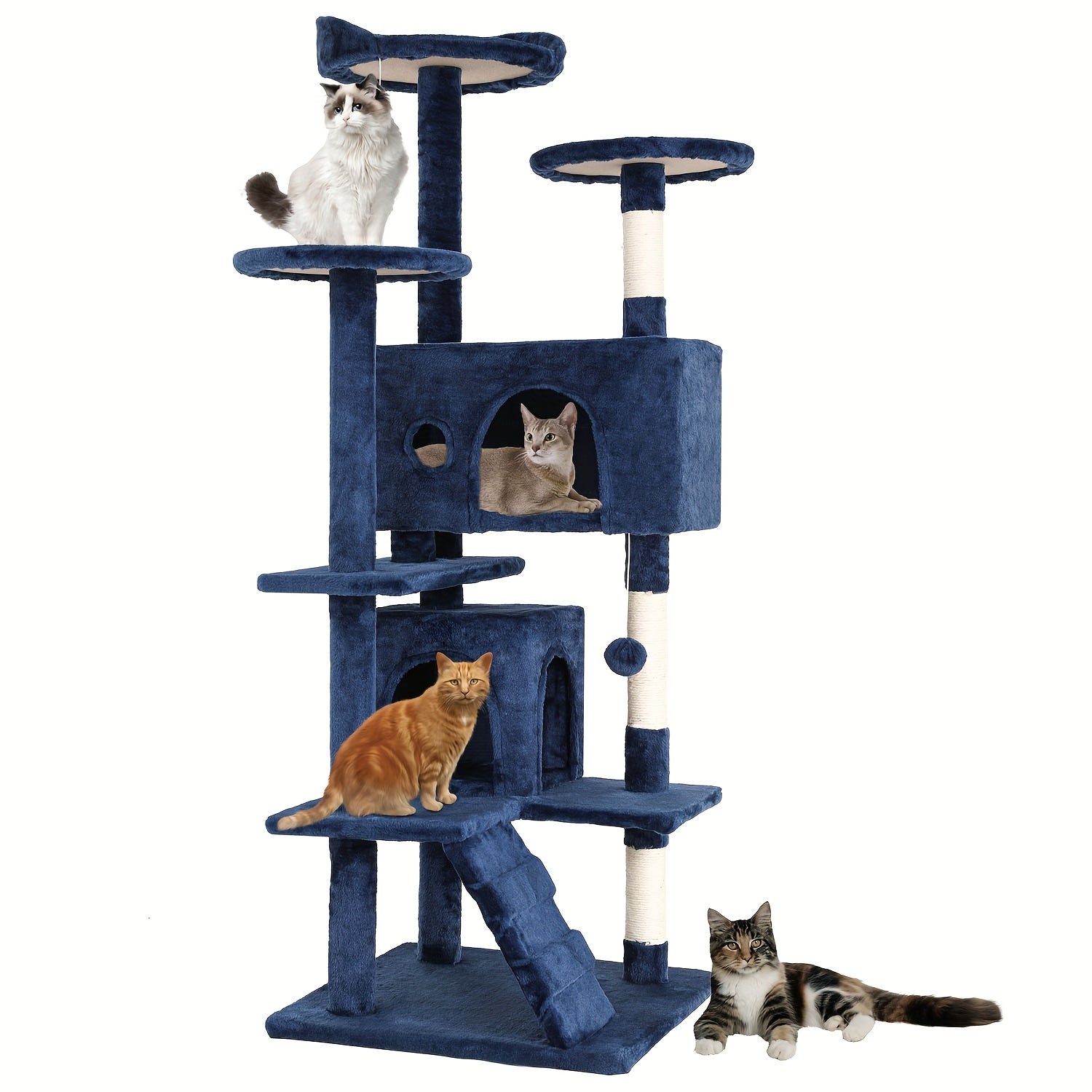 70/54 Cat Tree, Large Cat Tower Beautiful Perfect Gift For Cats, Multi-level Furniture Activity Center With Scratching Post Stand House Apartment Fun Toy Kitten Pet Playhouse, Easy To Assemble, Gift