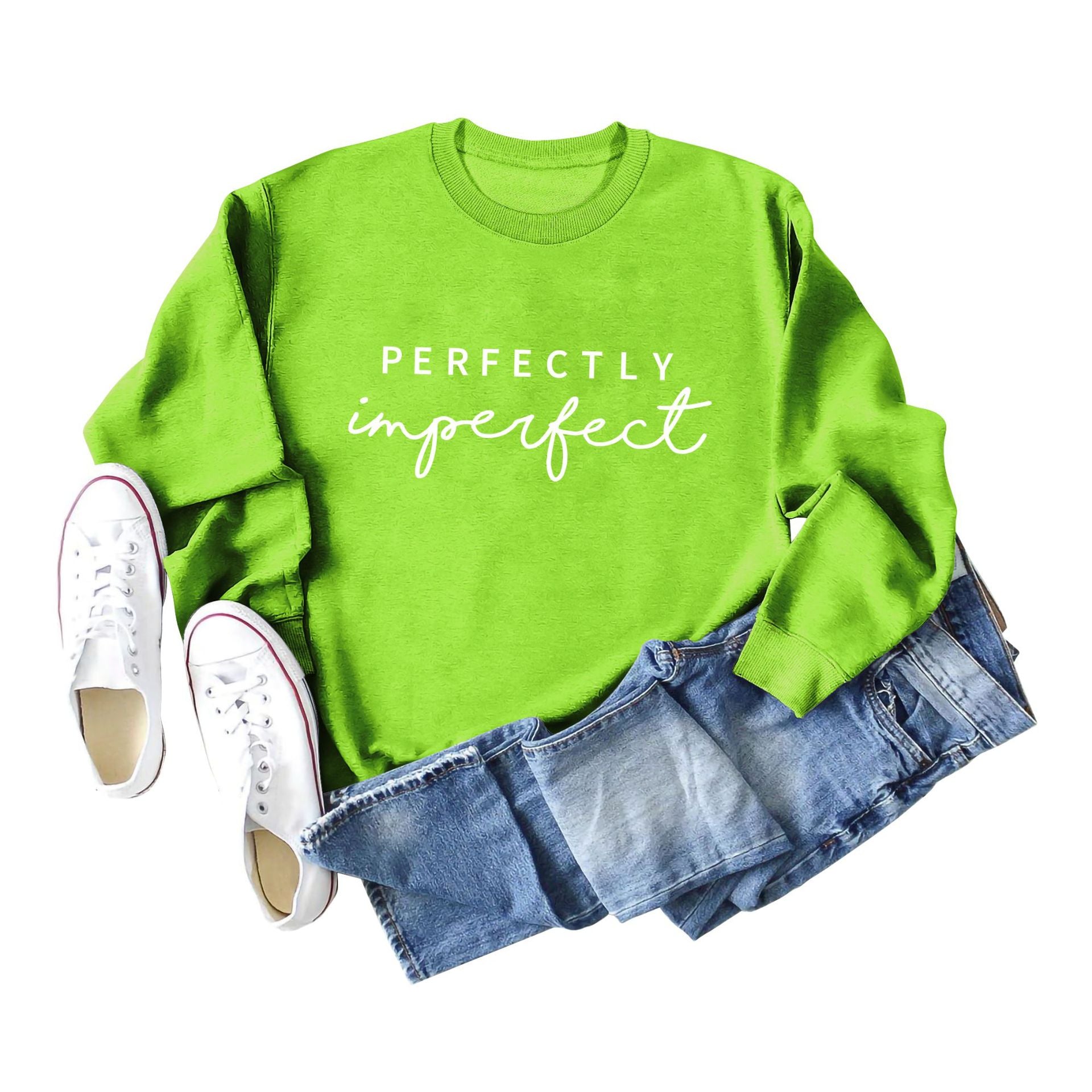 PERFECTLY Imperfect Women's Round Neck Long Sleeve Sweater