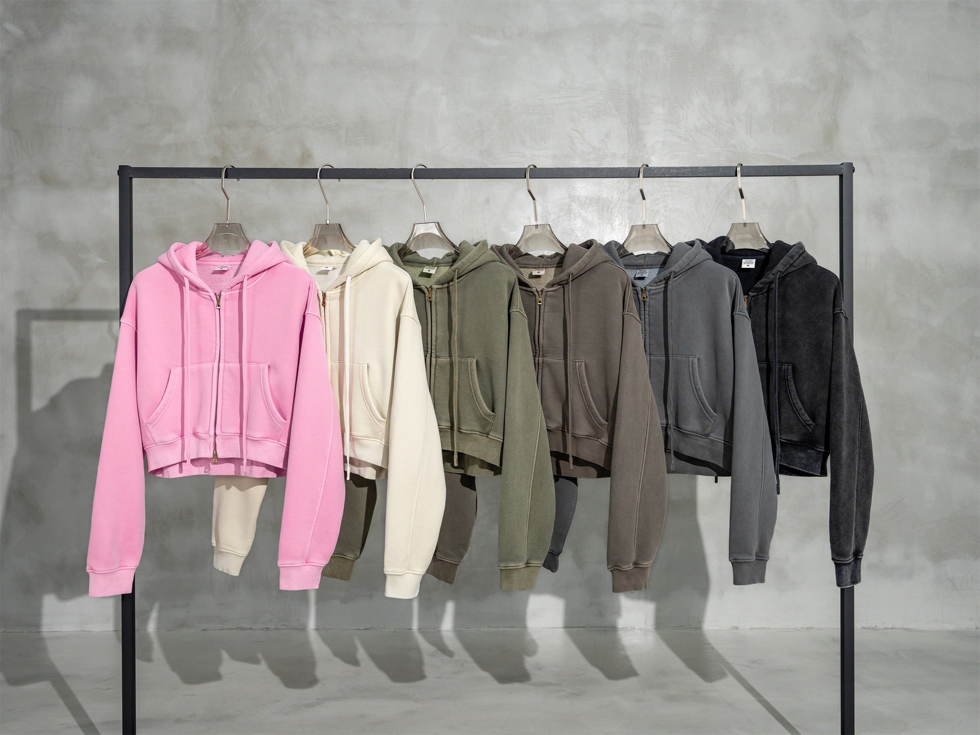 Retro Color Block Zip Hooded Sweater