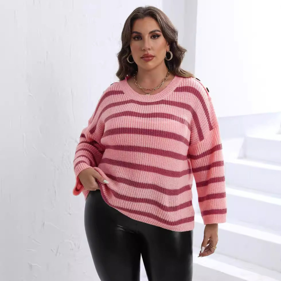 Color-block Patchwork Loose-fitting Pullover Sweater