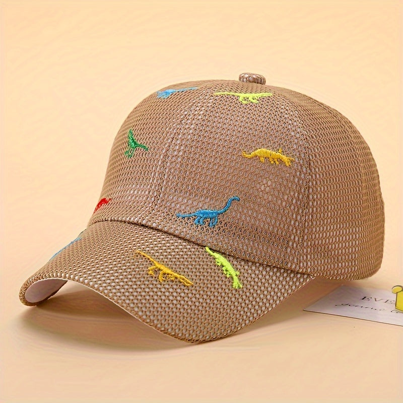 Dinosaur Embroidered Mesh Baseball Cap for Kids