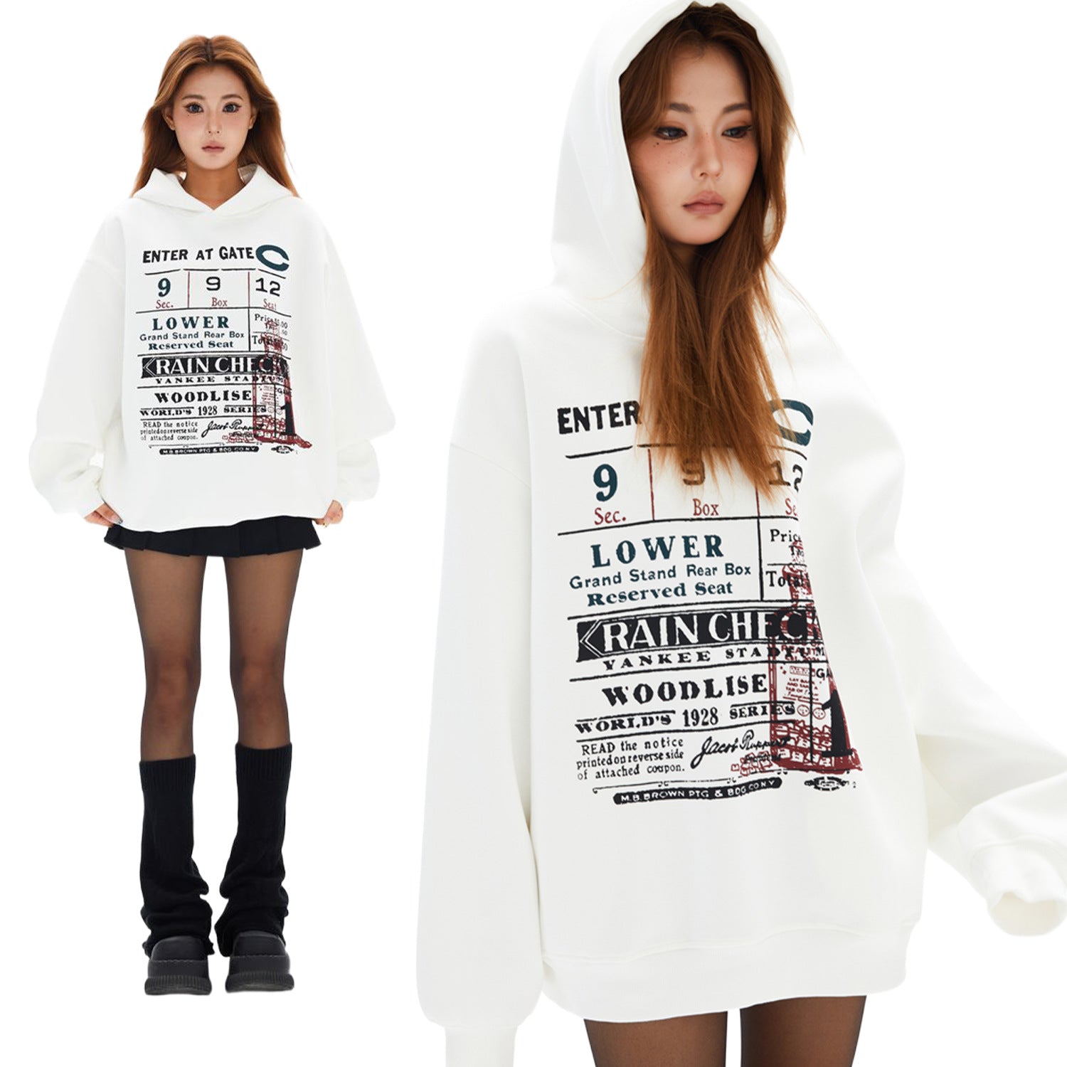 Retro American Oversized Hooded Sweatshirt