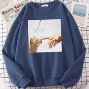 Cute Cat Print Long Sleeve Streetwear Sweatshirt