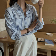 Women's Korean-style Gradient Striped Shirt