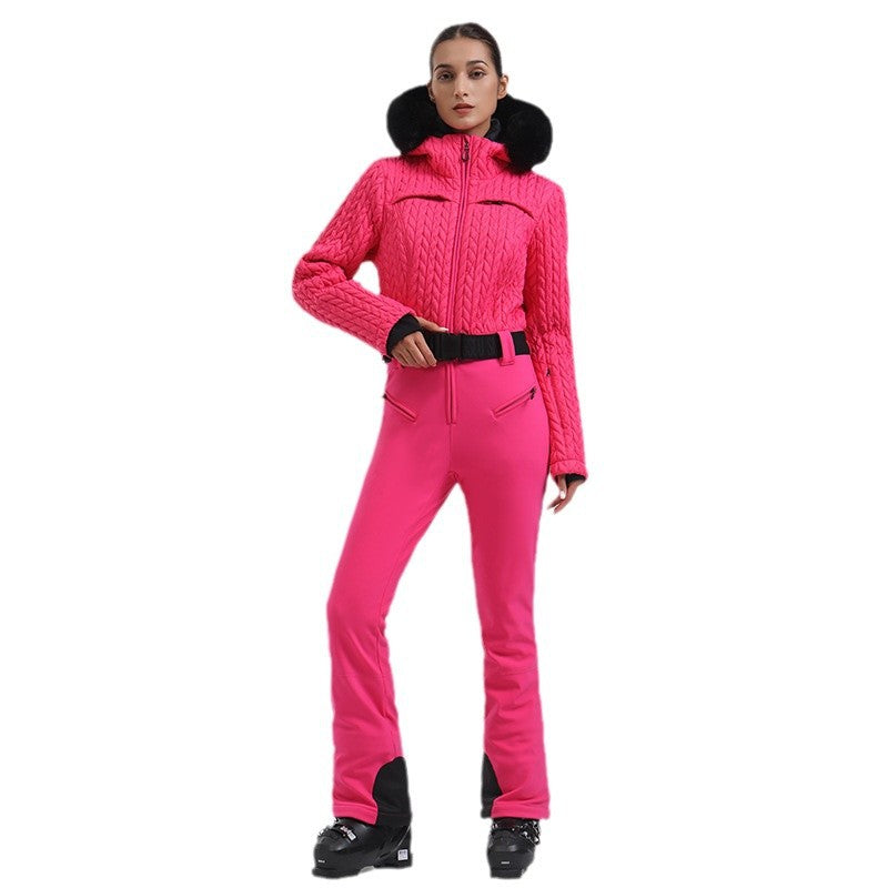 Women's Waterproof Windproof One-Piece Ski Suit