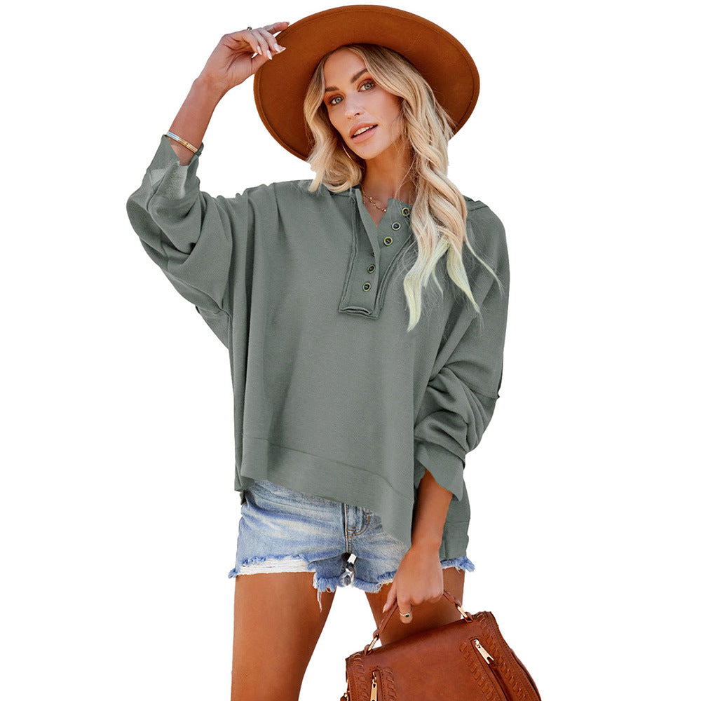 Women's Thickened Casual Drop-Shoulder Patchwork Hoodie