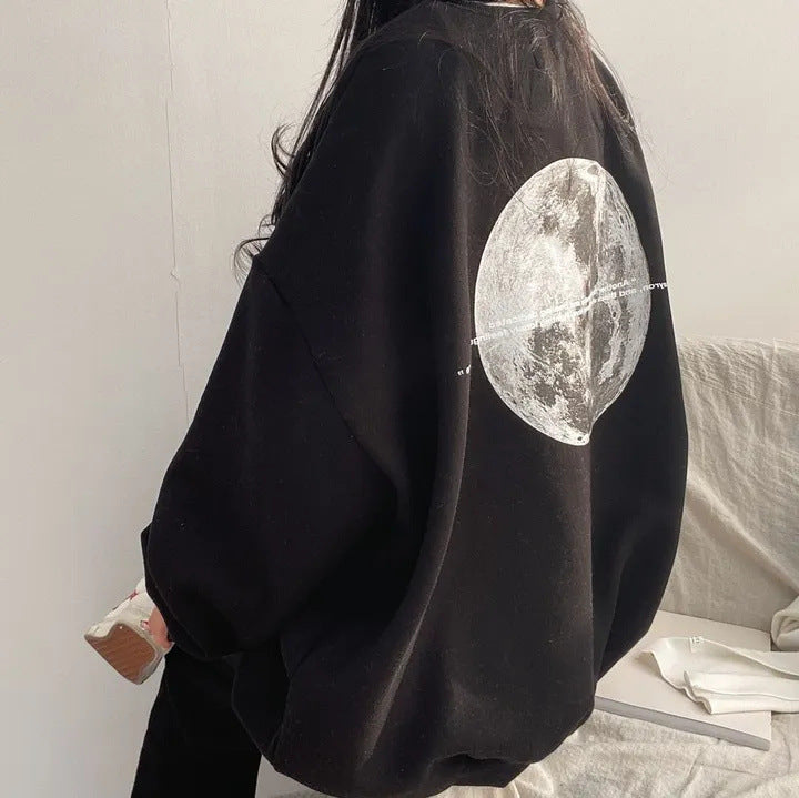 Plus Size American Moon Long Sleeve Cozy Cotton Sweater