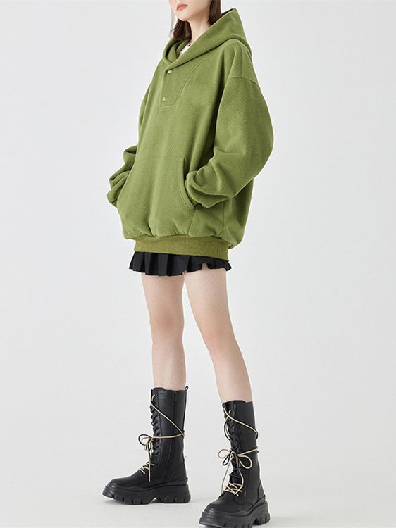 Cozy Polar Fleece Loose Pullover Top