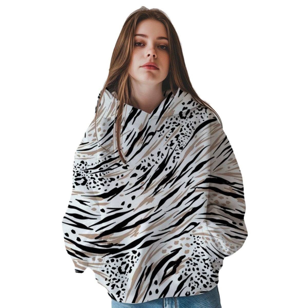 Chic 3D Leopard Print Digital Fashion Sweatshirt