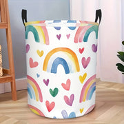 Rainbow & Hearts Laundry Basket with Sturdy Handles – Country Style