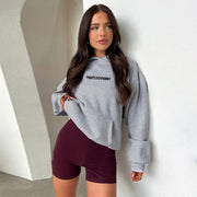 Cozy Printed Fleece Hooded Pullover for Women