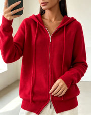 Womens Faux-wool Cardigan Loose-fit Sweater Jacket