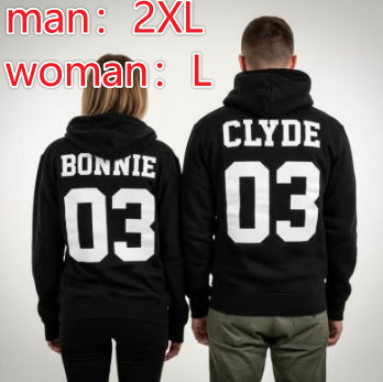 Matching Couple Hooded Sweatshirt Streetwear Pullover