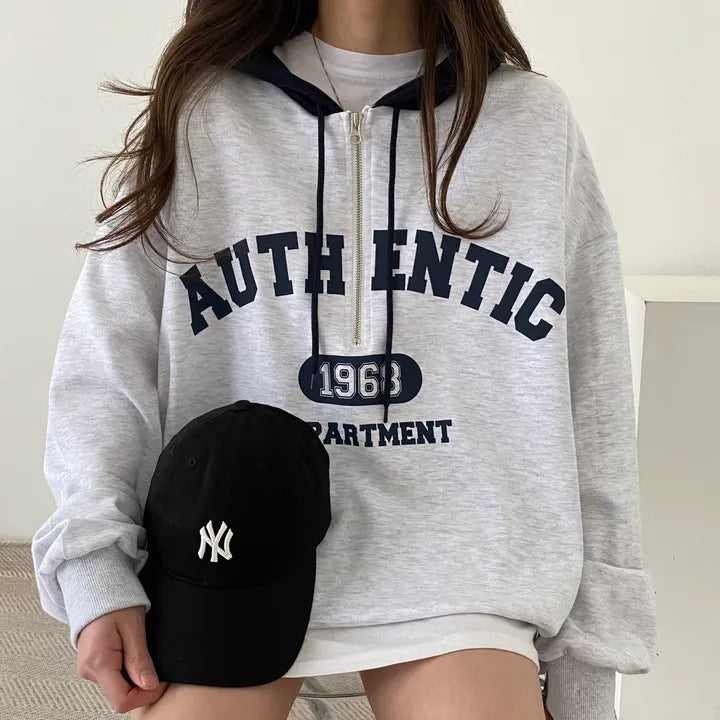 Niche Style Zip-Up Hoodie Sweatshirt