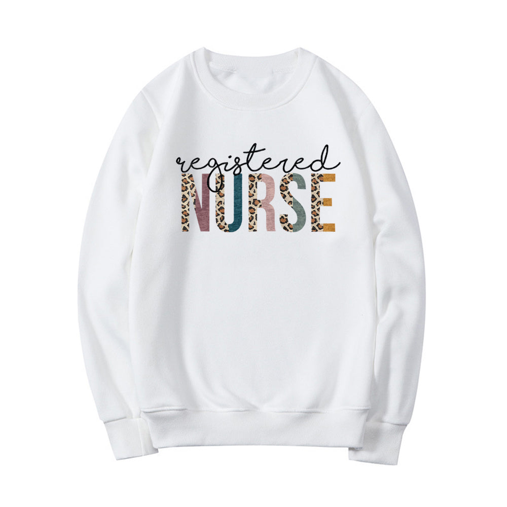Korean Style Printed Loose Unisex Crewneck Hoodie