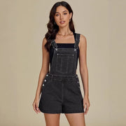 Women's Denim Suspender Shorts Chic Streetwear Romper