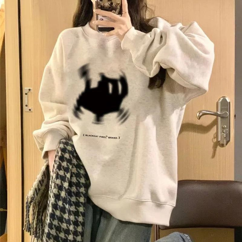 Korean Style Loose Cotton Hoodie & Sweatshirt Outerwear