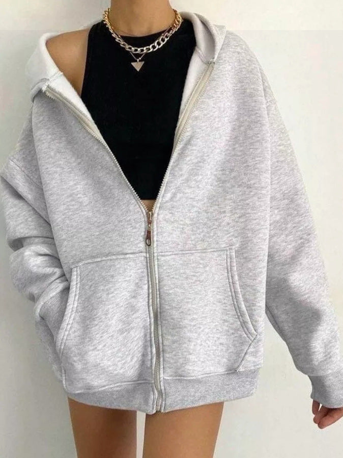 Women's Cozy Zipper Hooded Cardigan Coat