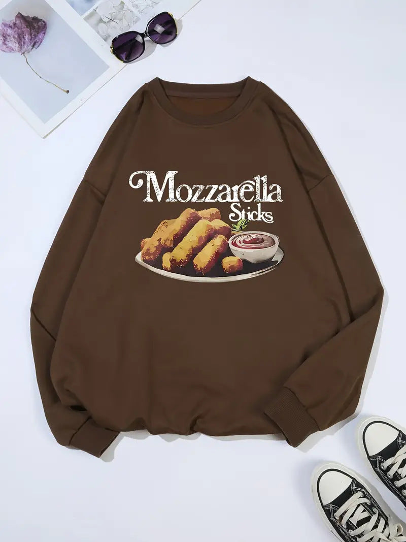 Women's Casual Printed Round Neck Pullover Sweater