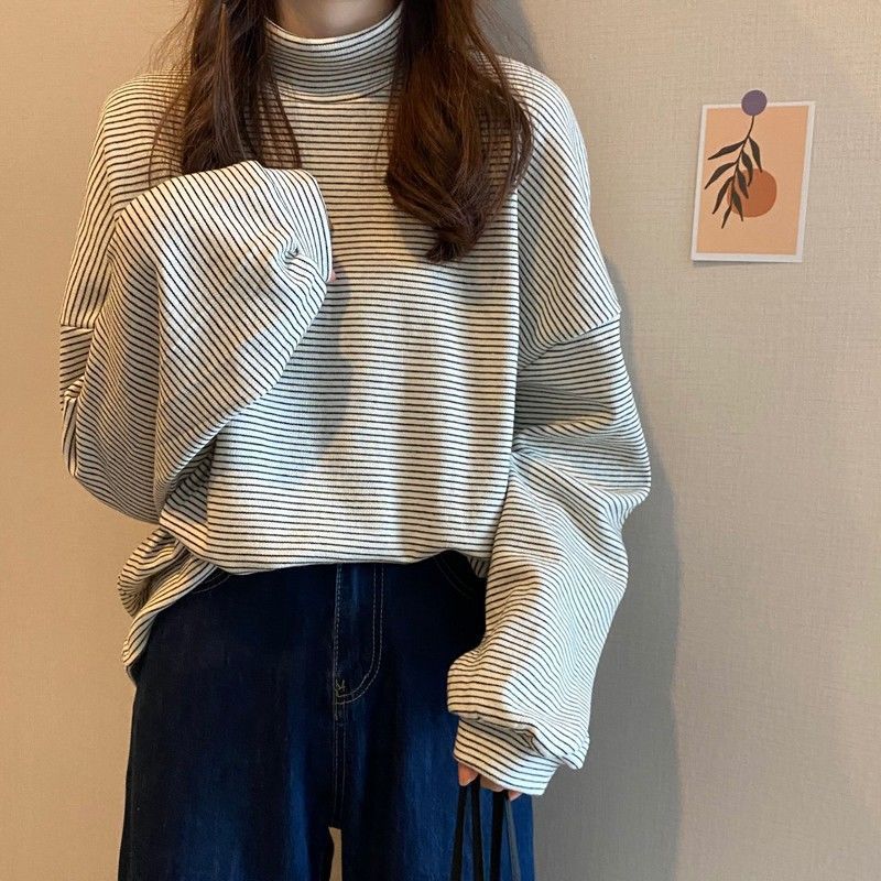 Women's Fleece-Lined Half Turtleneck Thermal Shirt