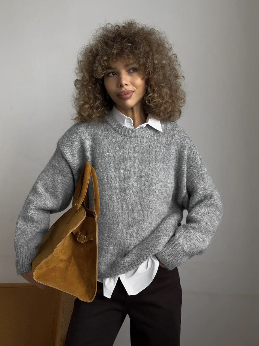 Loose and Lazy Style Wool Loose Knitted Sweater