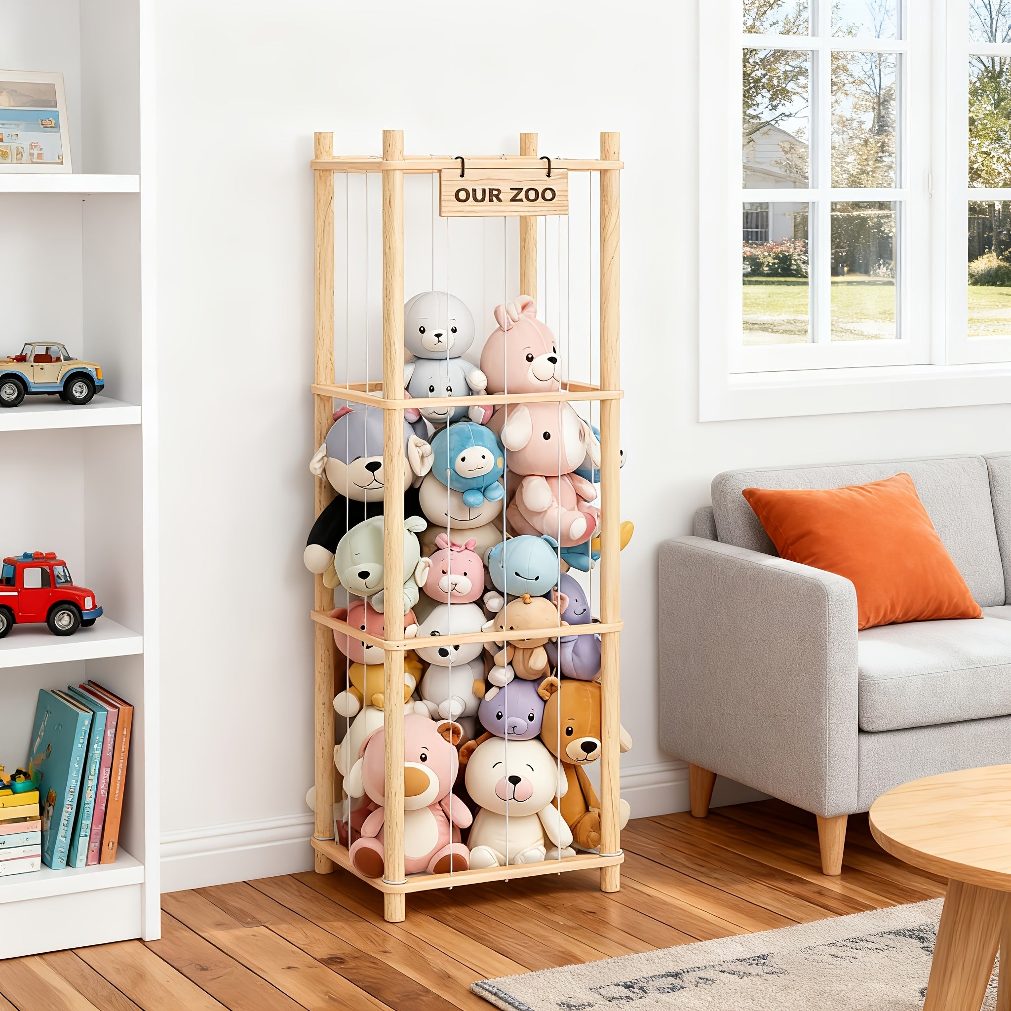 Spacious Wooden Doll Storage Shelf – Easy‑Assembly, Space‑Efficient Organizer