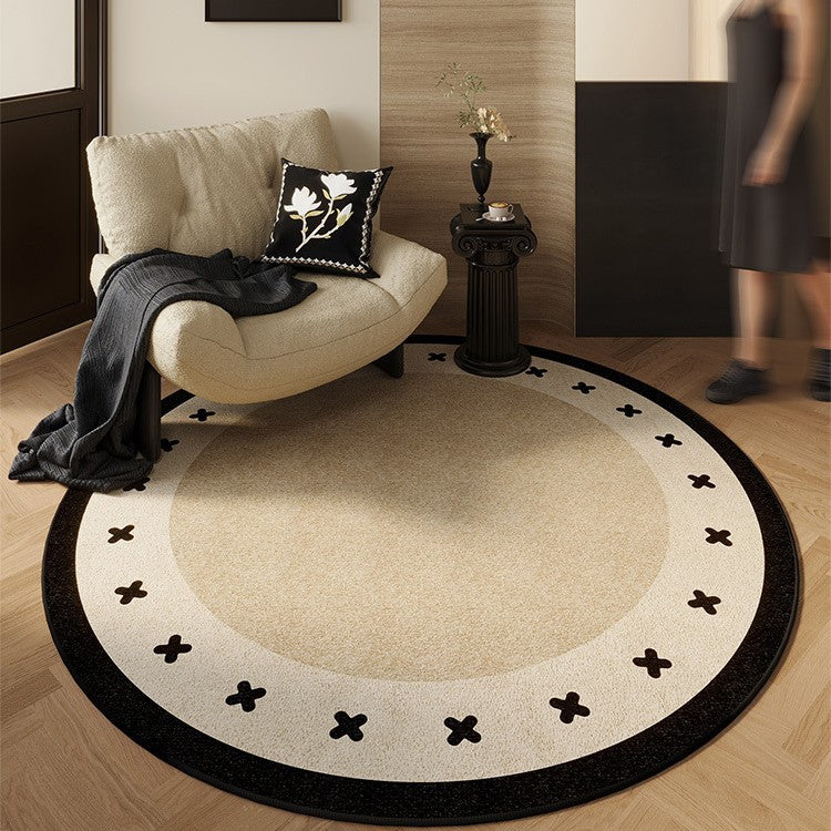 Round Vintage French-style Living Room Rug