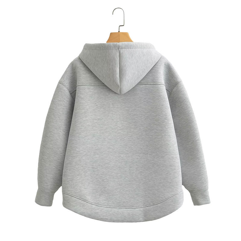 Oversized Zip-Up Winter Streetwear Hoodie with Pockets