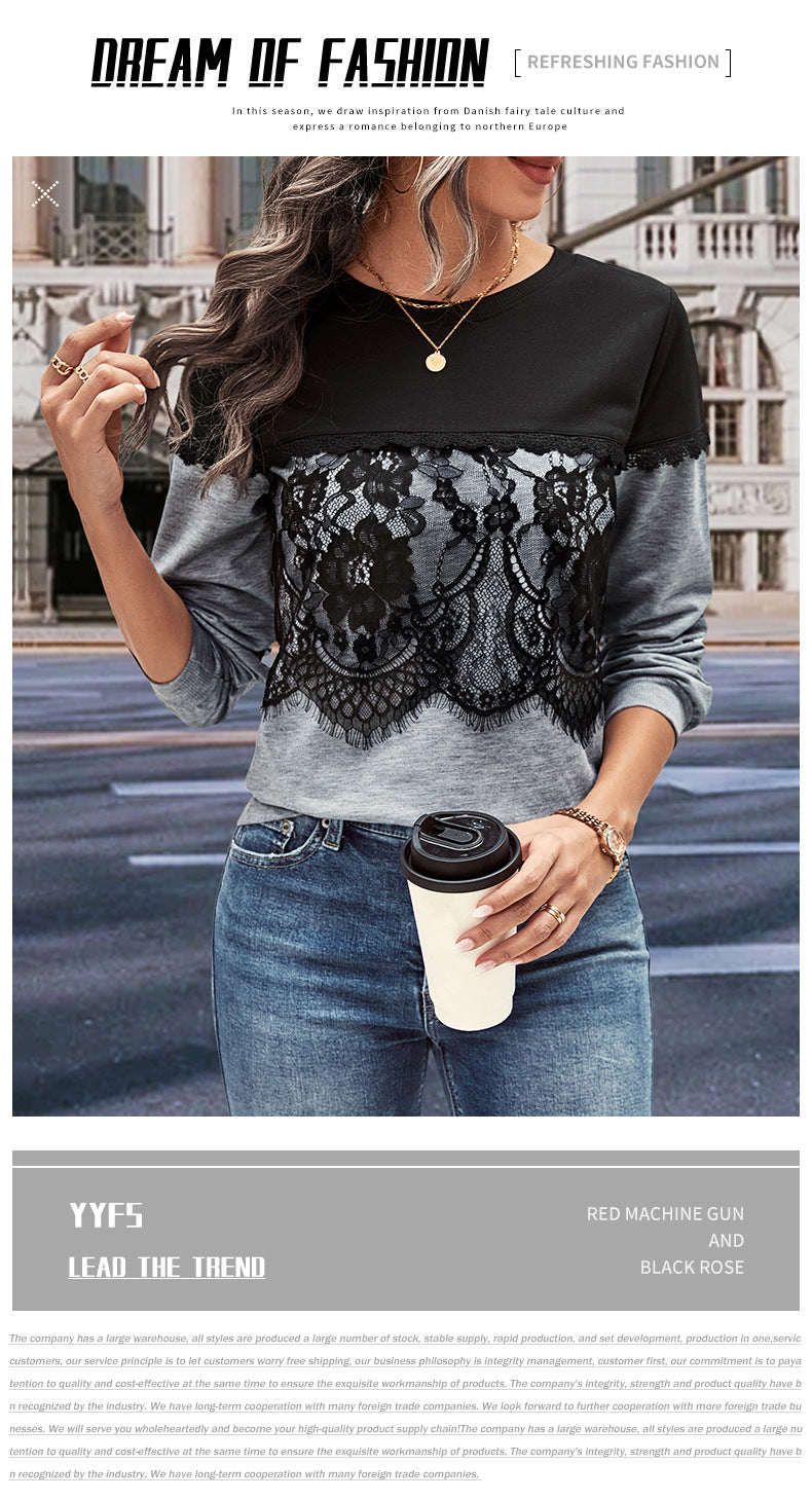 Chic Color-Block Long-Sleeve Sweater for Fall