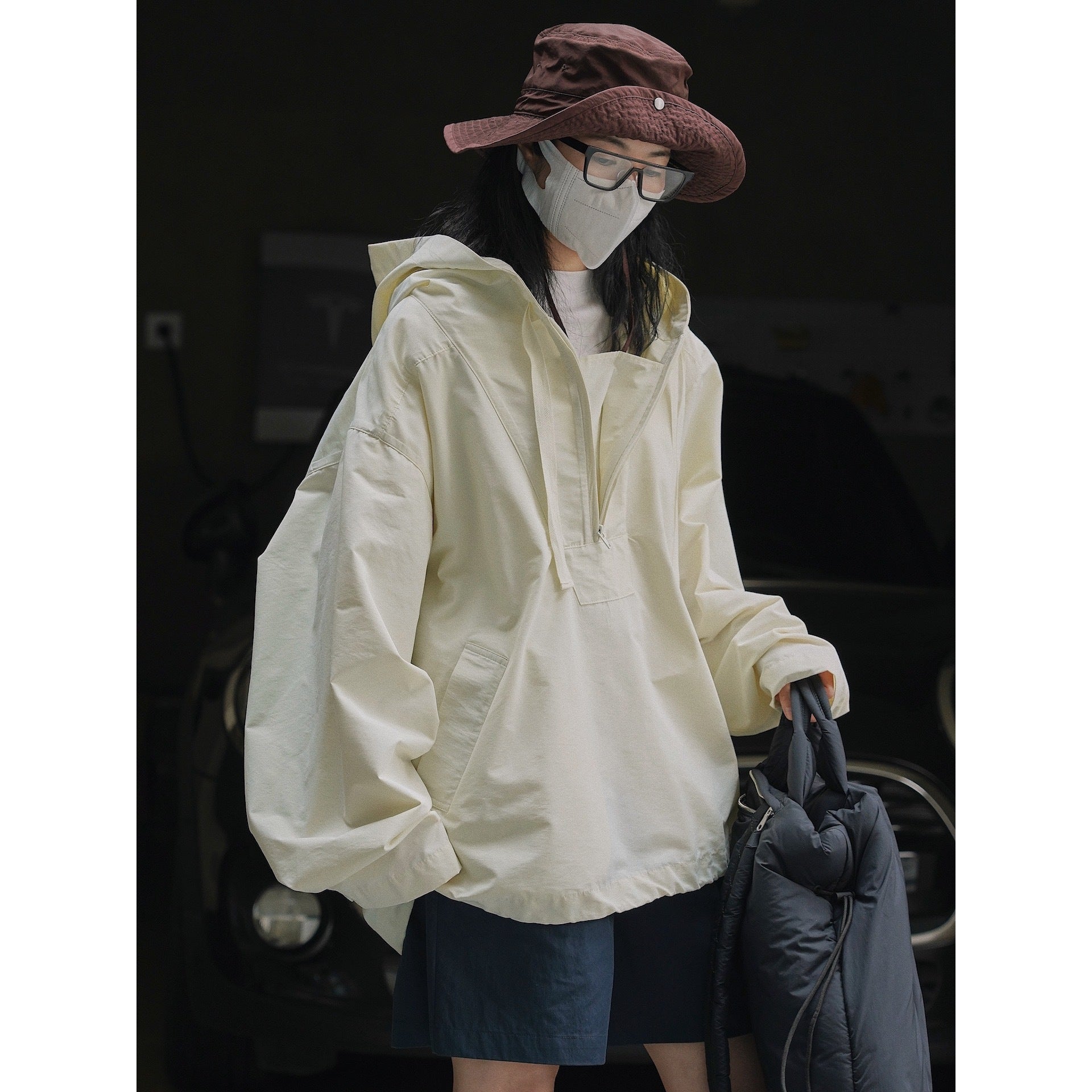 Korean Style Slim Hooded Windbreaker Jacket