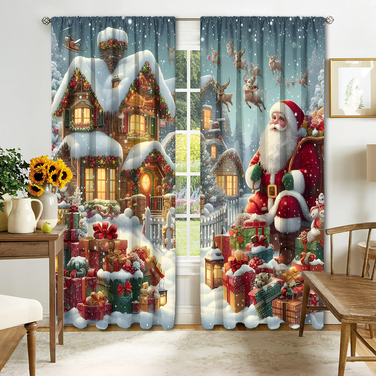 Christmas Curtain 3d Printing Curtain