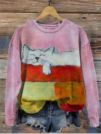 Women's Printed Crew Neck Sweatshirt