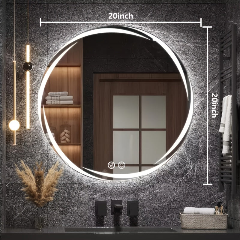 Dimmable LED bathroom mirror with lights and memory function