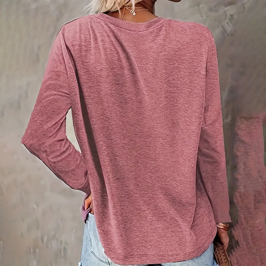 Festive Christmas Tree Print Long-Sleeve Casual Tee