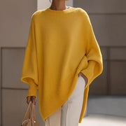 Womens Loose, Effortless-style Crew-neck Knit Sweater