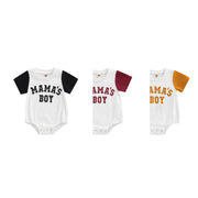 Cute Letter-Print Unisex Romper for Infants & Toddlers – Soft Cotton Blend, Summer Ready
