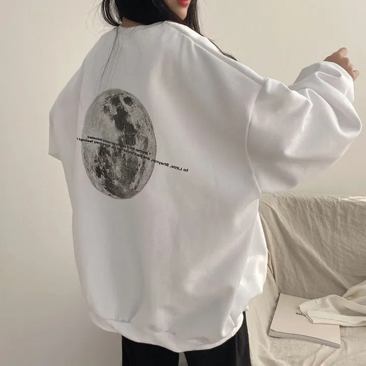 Plus Size American Moon Long Sleeve Cozy Cotton Sweater