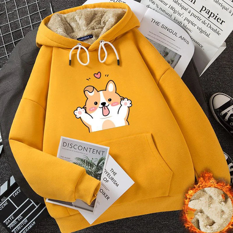 Women's Fleece-Lined Thickened Cashmere Hoodie