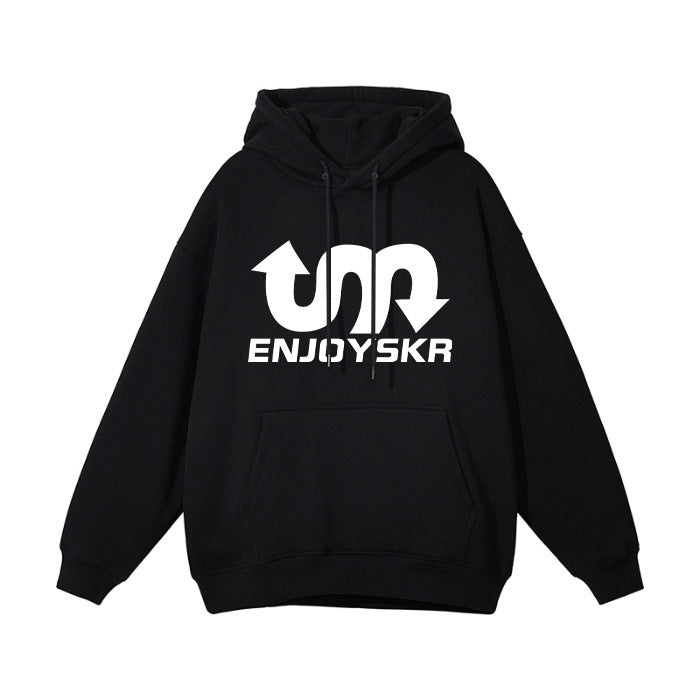 Fleece-Lined Thickened Hooded Couple Pullover Sweatshirt