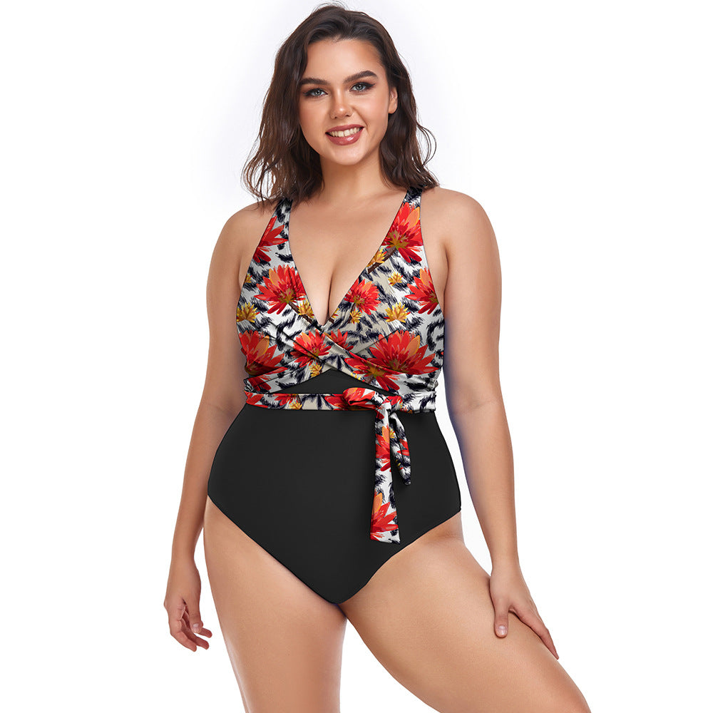 Women's Printed One-Piece Sports Swimsuit