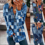 Vibrant 3D Print Long‑Sleeve Top – Cozy, Casual Chic