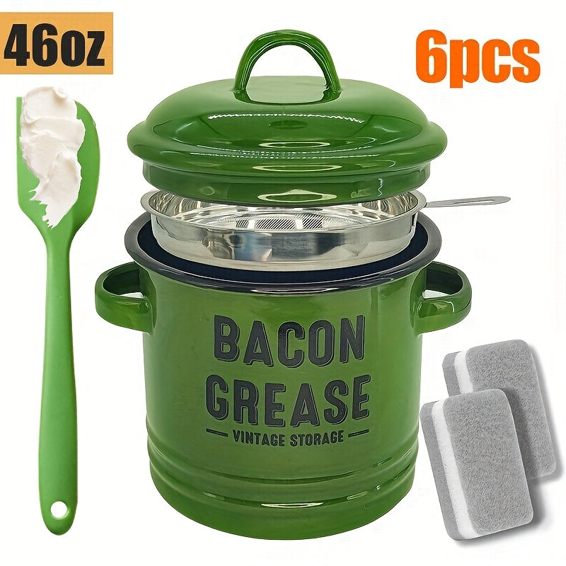 With A Lid Safe Pouring Handle - Kitchen Accessory For Cooking Oil And Storage Bacon Grease Container Christmas And Halloween Gifts - No Battery Required